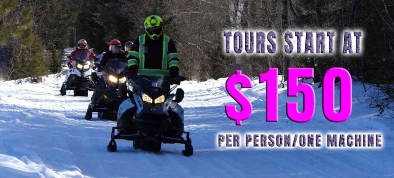 Ontario Snowmobile Tours near Algonquin Park Ontario. Bancroft and Whitney, Barry's Bay, Combermere are all close by. Located in Maynooth just outside of Algonquin Park Ontario. Guided Snowmobiling Trips and Snowmobile Tours for the family!